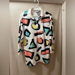 ⚫️ BOGO Conspiracy Men’s Colorful Geometric Shape Print Shirt Size Medium (ish)